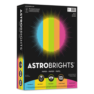 Astrobrights® Color Paper -"bright" Assortment, 24lb, 8.5 X 11, Assorted Bright Colors, 500-ream freeshipping - TVN Wholesale